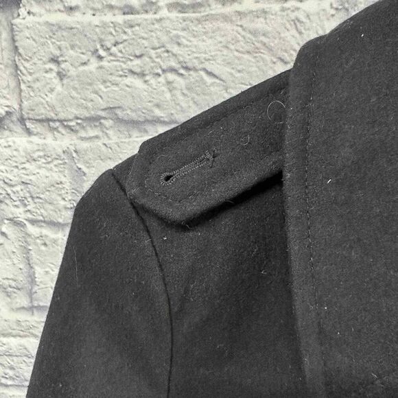 Michael Kors Pea Coat Womens Medium Black Wool Long - Picture 5 of 9